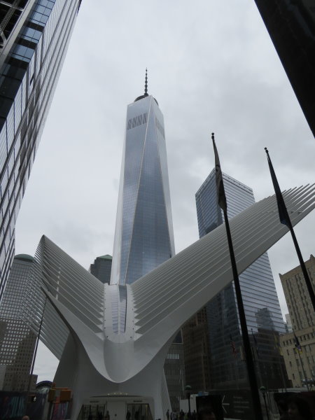 9/11 Memorial - Oculus - with the new One World Trade Centre in the background